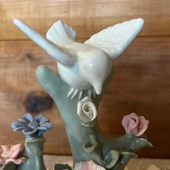 Porcelain Bird on a Branch with Flowers - Picture 7 of 7